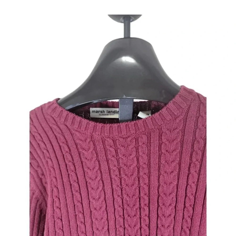 Vintage Marsh Landing‎ By Amanda Smith Women's Cable Knit Sweater Size Medium - Picture 2 of 4